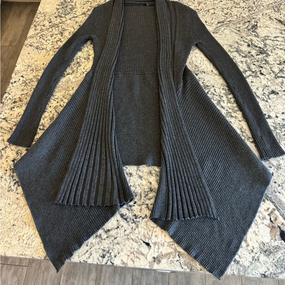 Women’s Dark Gray Open Front Cardigan Duster Sweater Open Front Size XL - Picture 11 of 12